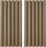 Deconovo Super Soft Bedroom Curtains Blackout Thermal Insulated Eyelet Blackout Curtains for Nursery Tan Brown 90×108 Inch 2 Panels