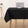 Deconovo Table Cloth Wipe Clean Rectangular Water Resistant Black Tablecloth for Garden Table Kitchen 52 x 90 inch (132 x 229 cm)