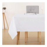 Deconovo White Wipeable Tablecloth, Rectangular, 54 X 79 Inch