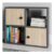 Decorotika Tuttle Anthracite and Oak 2 Door 2 Shelf Multipurpose Bookcase