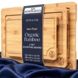 Deer & Oak 3-Piece Bamboo Chopping Board Set, Pre-Oiled Wooden Chopping Boards 33x24cm, 28x20cm, 22x15cm – Shipped & Sold by Ideal Direct