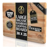 Deer & Oak Large Bamboo Chopping Board 38x25cm, Pre-Oiled