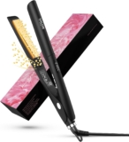 Dekuri 2 in 1 Hair Straighteners and Curler, Smooth Titanium Plate,30s Fast Heat Flat Iron, 120-230 LCD Display, Ionic Hair Straighteners for Women,Holiday Gifts for Women (Matte Black)