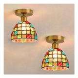 Dellemade Pack of 2 Flush Mount Ceiling Lights, Clear Glass
