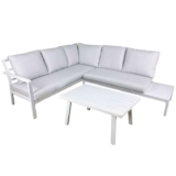Dellonda Kyoto 3 Piece Aluminium Outdoor Corner Sofa Set, White – DG53 – Sold by Dellonda / FBA