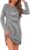 Demegimi Womens Nightdress Long Sleeve Striped Sleepwear Cotton Nighties for Womens Knee Length Nightshirt Soft Lounge Nightgown