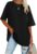 Demegimi Womens Oversized T-Shirt Round Neck Half Sleeve Plain Loose Fit Tee Baggy Tunic Tops Casual Summer Holiday Clothes for Ladies