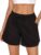 Demegimi Womens Running Shorts Cotton Bermuda Gym Sweat Shorts High Waisted with Pockets Workout Cycling Athletic Hiking Jogging
