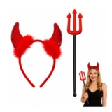 Devil Horns for Halloween Costume, 2 Pcs Red Sequin Decor