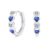 Deyanse Sterling Silver Sapphire Heart Hoop Earrings for Girls