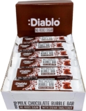 Diablo Milk Chocolate Bubble Bar – No Added Sugar, Gluten Free, Sweetened with Stevia Chocolate Bar Hamper Basket Available – Perfect for Gifting Candy Bars – 30g – 24 Pack