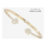 DiamonFlash Baguette Heart Bangle Gold Tone