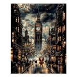 Diamond Art Kits for Adults Streetscape Rainy Night 30×40 Cm