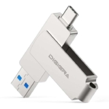 DigiEra USB Flash Drive 512GB, USB 3.2 Dual Interface (USB-A & Type-C), 500MB/s High-Speed Read, 360 Swivel Design, Compact Metal Body