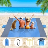 Dijia Beach Blanket Beach Mat – Sandproof Large 210 200 CM Waterproof Lightweight Outdoor Sports with 2 Extra Zipper Pockets for for Phone Camera, Holidays Camping Hiking Blanket