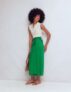 Dimitra Linen Column Skirt – Rich Emerald