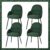 Dining Chairs Set of 4,Modern Kitchen Chairs with Metal Legs and Curved Backrest,Polyester Armchairs for Living Room,Dining Room,Lounge,Dark Green