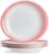 Dinner Plates, Salad Plates 11 inch Ceramic Plates Modern Curve Oval Plate Set of 4 Large Serving Dishes for Appetizer Desserts Pasta Pizza Scratch Resistant, Dishwasher, Microwave, Oven Safe – Pink