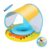 Dinosaur Baby Swimming Float with Canopy, Pump, Seat, Double Airbags