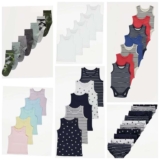 Dinosaur Socks 7 Pack / 5 Multi Vests 9/10 Yrs, White 1.5/2 Yrs £2.25 / 5 Star and Stripe Vests £3 / 10 Briefs £3 / 7 Bodysuits £4 -Free C&C