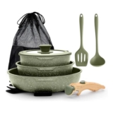 DishDelight 10pc Nonstick Pots & Pans Set with Detachable Handle