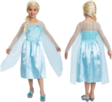 Disney Frozen Elsa Fancy Dress for Kids, Official Frozen by Disguise, Beautiful Blue Dress with Mesh Sleeves and Cape Details, Inspired by Queen of Arendelle, for Ages 3-4, 4-6 & 7-8 years