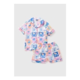 Disney Stitch Girls White Satin Short Pyjama Set (5-8yrs)