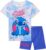 Disney Stitch Pyjamas for Girls & Teenagers Short Sleeve PJs Set Soft Breathable Nightwear Loungewear Comfy Jammies Sleepwear Stitch Gifts for Girls (11-12 Years, Blue/Pink)