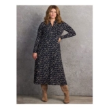 Ditsy Floral Notch Neck Midaxi Shirt Dress