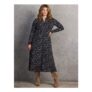 Ditsy Floral Notch Neck Midaxi Shirt Dress