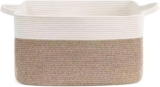 Dntorx 1Pcs Woven Storage Basket Cotton Rope Shelf Basket Brown