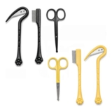 Dog Flea Comb and 6-Piece Grooming Set: Eye Comb, Scissors
