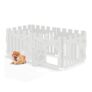 Dog Playpen with Door, 6-Panel Indoor, Extra-Large White Plastic Fence