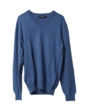 Dolce & Gabbana V-neck Jumper in Blue Cashmere
