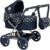 Dolly Tots Cherish Dolls Pram Navy & White, Adjustable Handle & Hood, Fold Flat Design, Includes Matching Changing Bag, Removable Apron & Under Seat Storage Toy Pram for Kids Role Play 3