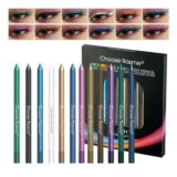 Domality 12-Piece Colorful Eyeliner Set: Pearl & Matte, Glitter