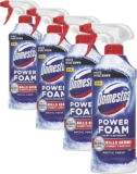 Domestos Power Foam Arctic Fresh Toilet & Bathroom Cleaner Spray sprays upside down & eliminates 99.99% of germs for cleaning inside the toilet & around bathroom 450 ml (Pack of 4)