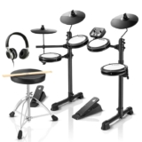 Donner DED-80 Electric Drum Kit, Electronic Drum Sets for Beginner with 4 Quiet Mesh Drum Pads, 2 Switch Pedal, 180 Sounds