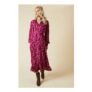 Dorothy Perkins Berry Floral Lace Yoke Midi Dress