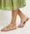 Dorothy Perkins Maria Faux Leather Crossed Strap Embellished Padded Flat Sandals – Sizes 3, 4 & 5