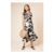 Dorothy Perkins Mono Palm Frill Tiered Hem Jersey Midi Dress