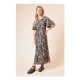 Dorothy Perkins Petite Angel Sleeve Leopard Midi Dress