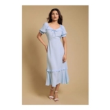 Dorothy Perkins Petite Lace Trim Collar Detail Midi Dress