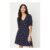 Dorothy Perkins Petite Navy Spot Short Sleeve Jersey Mini Dress