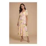 Dorothy Perkins Petite Tie Front Puff Sleeve Midi Dress