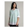 Double Layer Collar Top in Mint