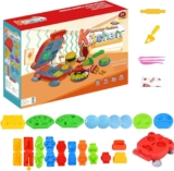 Dough Tools Kit for Kids, 28 PCS Dough Accessories Set, Hamburger Maker Machine, Playdough Tools Kit for Kids, Kitchen Creations Educational Toy Gift Set