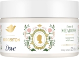 Dove Bridgerton Body Scrub, Love & Meadows Limited Edition Exfoliating Scrub with a Bergamot & Wildflowers scent for deep nourishment 225 ml