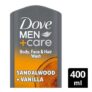 Dove MenCare Sandalwood Vanilla 3-in-1 Hair, Face & Body Wash 400ml