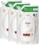 Dove Moisturising Eco-Refill for Liquid Hand Wash Nourishing Silk Effective Antibac Cleansing for 24H Nourishment and Instantly Soft Skin 500ml, 3 Pack
